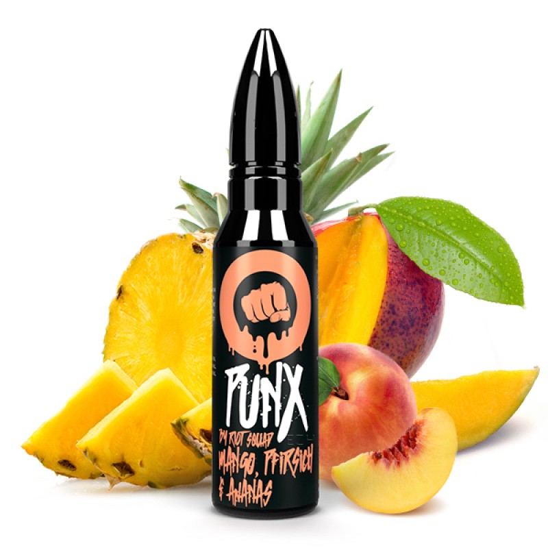 RIOT SQUAD PUNX Mango, Pfirsich und Ananas Aroma 15ml RIOT SQUAD PUNX Mango, Pfirsich und Ananas Aroma 15ml