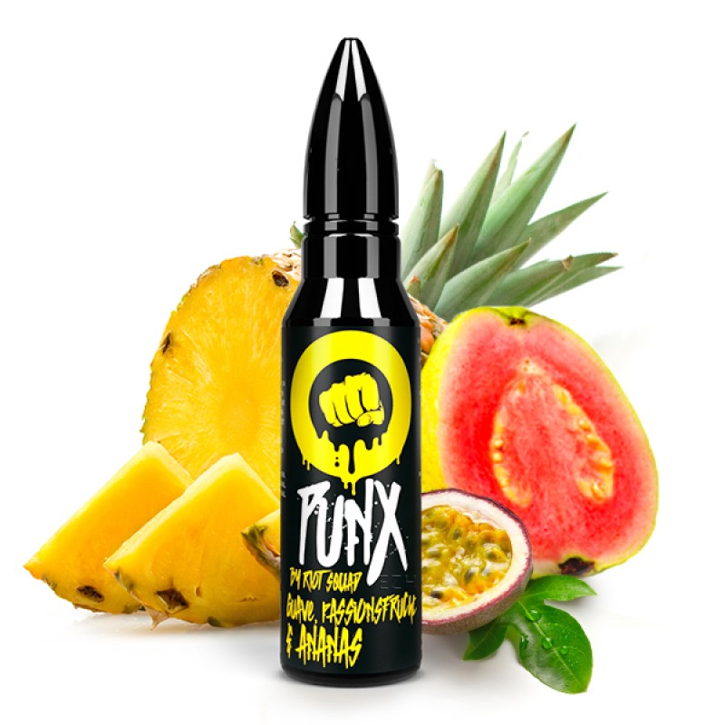 RIOT SQUAD PUNX Guave, Passionsfrucht und Ananas Aroma 15ml RIOT SQUAD PUNX Guave, Passionsfrucht und Ananas Aroma 15ml