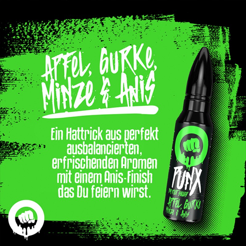 RIOT SQUAD PUNX Apfel, Minze, Gurke und Anis Aroma 15ml RIOT SQUAD PUNX Apfel, Minze, Gurke und Anis Aroma 15ml
