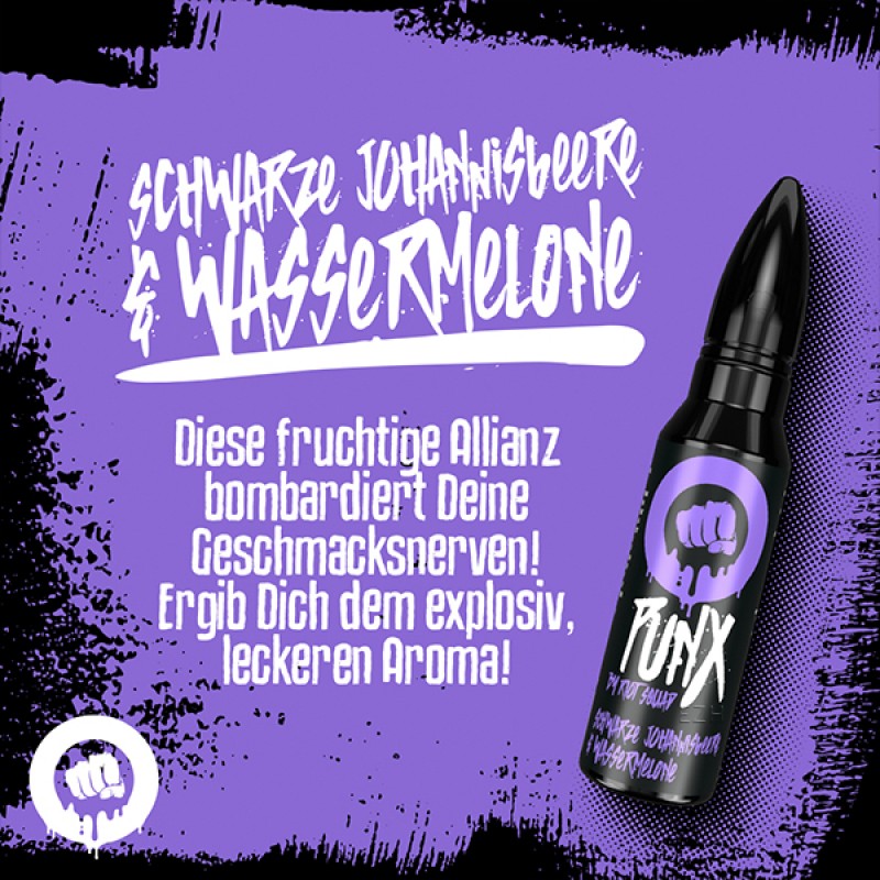 RIOT SQUAD PUNX Schwarze Johannisbeere und Wassermelone Aroma 15ml RIOT SQUAD PUNX Schwarze Johannisbeere und Wassermelone Aroma 15ml