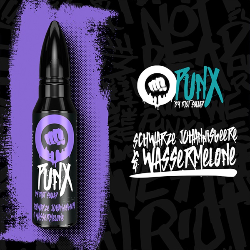 RIOT SQUAD PUNX Schwarze Johannisbeere und Wassermelone Aroma 15ml RIOT SQUAD PUNX Schwarze Johannisbeere und Wassermelone Aroma 15ml