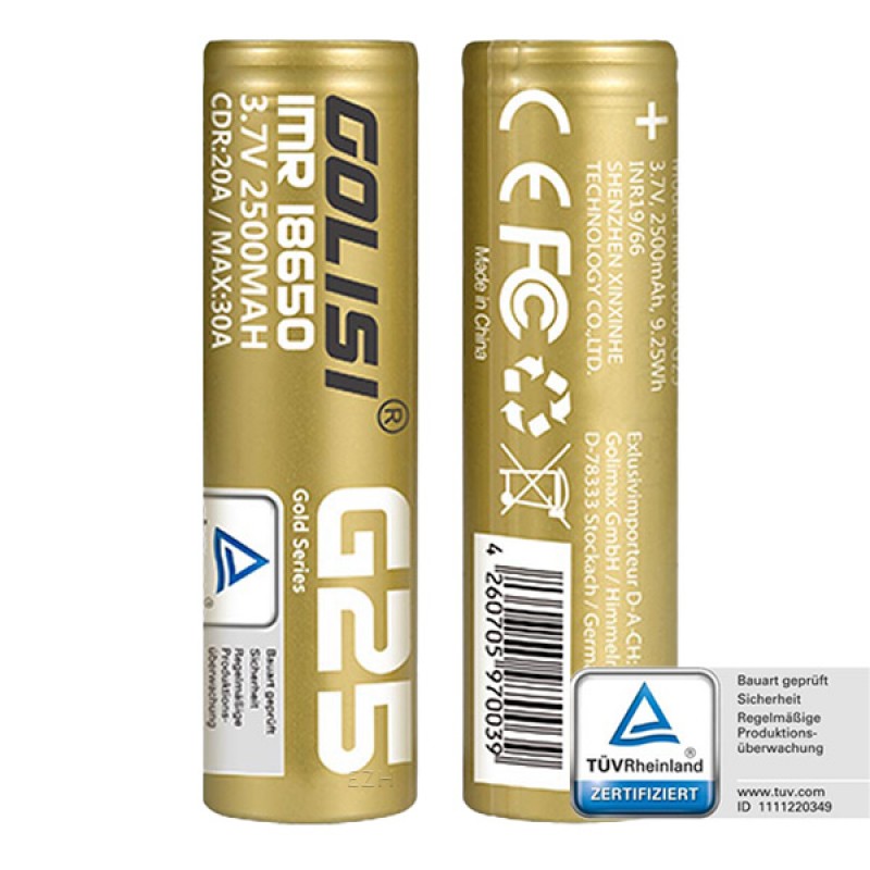 Golisi G25 18650 20A 2500mAh Akku Golisi G25 18650 20A 2500mAh Akku