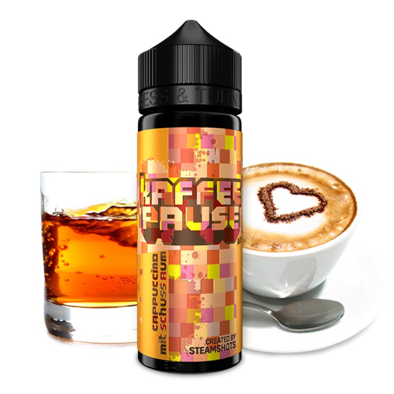 KAFFEEPAUSE by Steamshots Cappuccino mit Schuss Rum Aroma 20ml KAFFEEPAUSE by Steamshots Cappuccino mit Schuss Rum Aroma 20ml