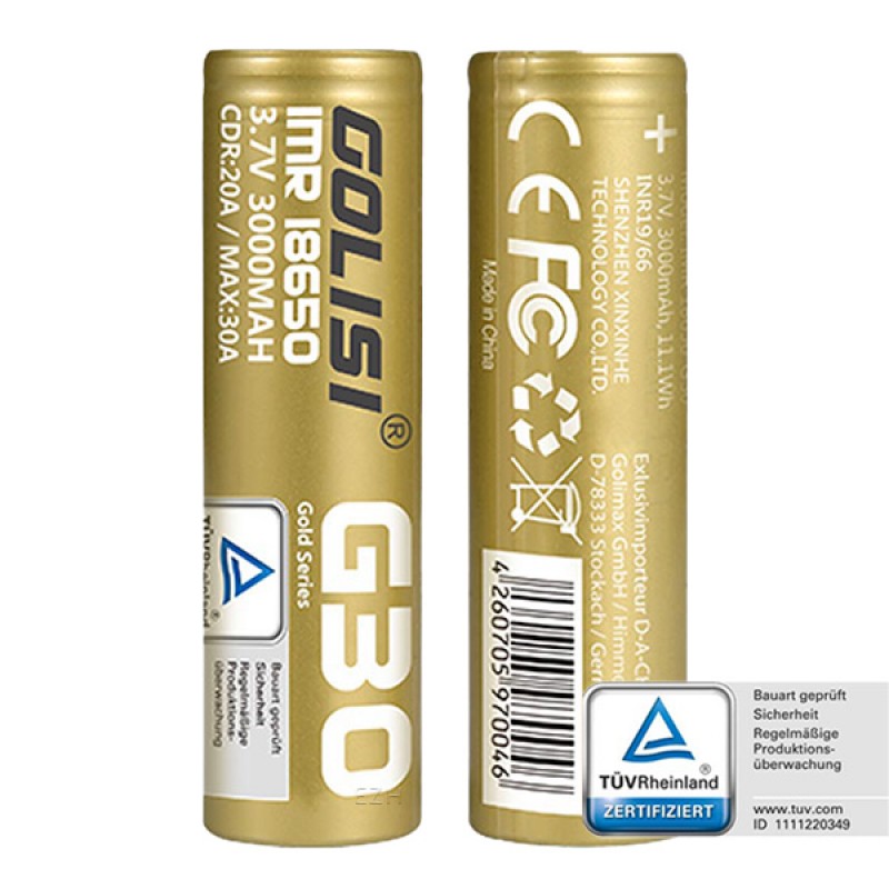 Golisi G30 18650 20A 3000mAh Akku Golisi G30 18650 20A 3000mAh Akku