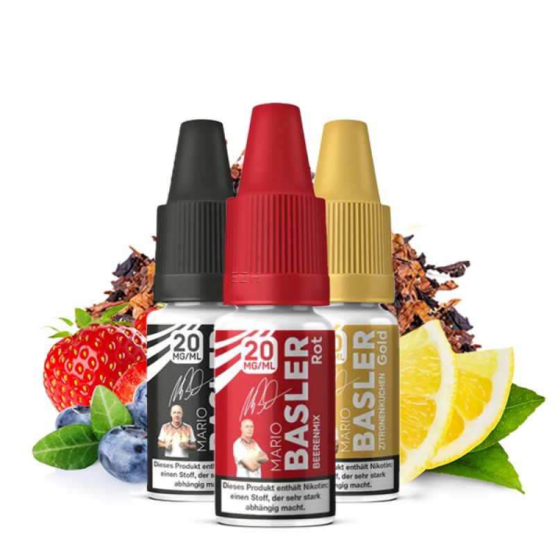MARIO BASLER Schwarz-Rot-Gold Nikotinsalz Liquid 10 ml - Mix Pack MARIO BASLER Schwarz-Rot-Gold Nikotinsalz Liquid 10 ml - Mix Pack