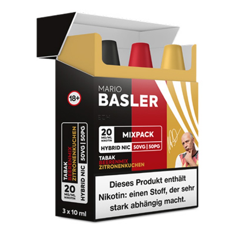 MARIO BASLER Schwarz-Rot-Gold Nikotinsalz Liquid 10 ml - Mix Pack MARIO BASLER Schwarz-Rot-Gold Nikotinsalz Liquid 10 ml - Mix Pack