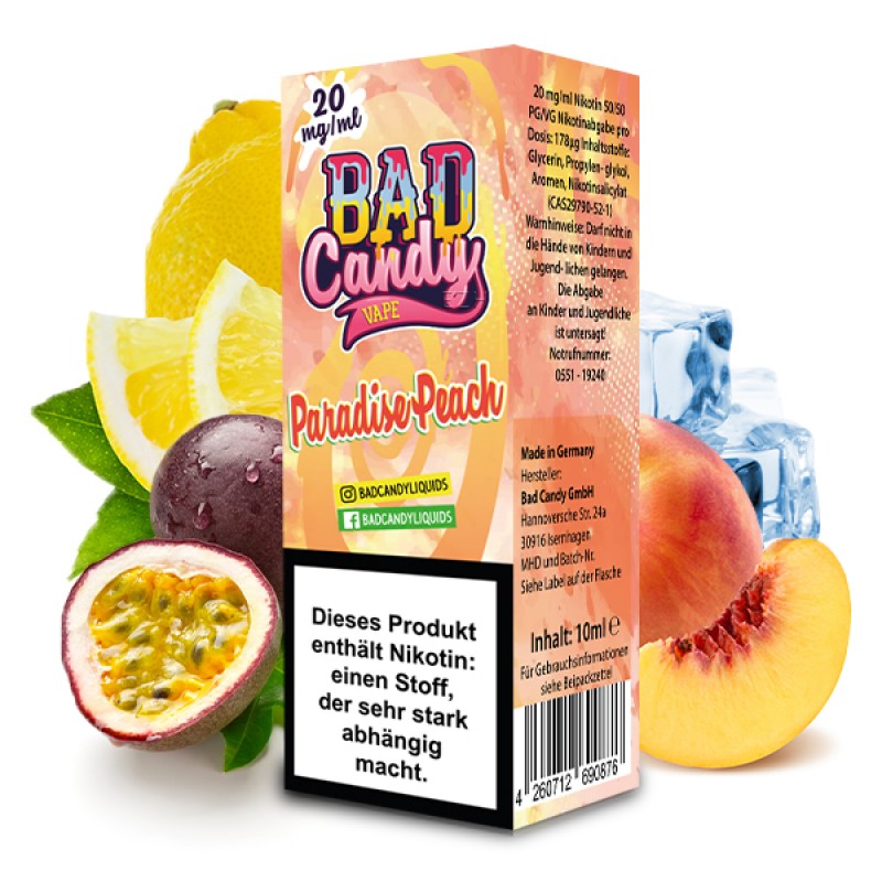 BAD CANDY Paradise Peach Nikotinsalz Liquid 10 ml BAD CANDY Paradise Peach Nikotinsalz Liquid 10 ml