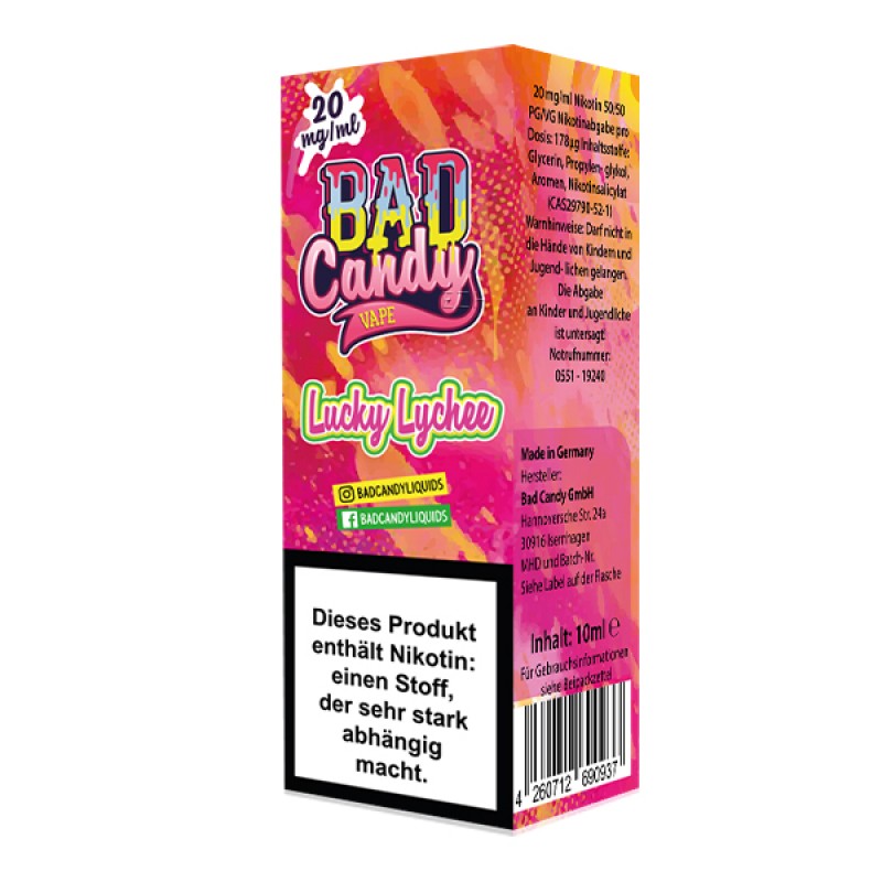 BAD CANDY Lucky Lychee Nikotinsalz Liquid 10 ml BAD CANDY Lucky Lychee Nikotinsalz Liquid 10 ml