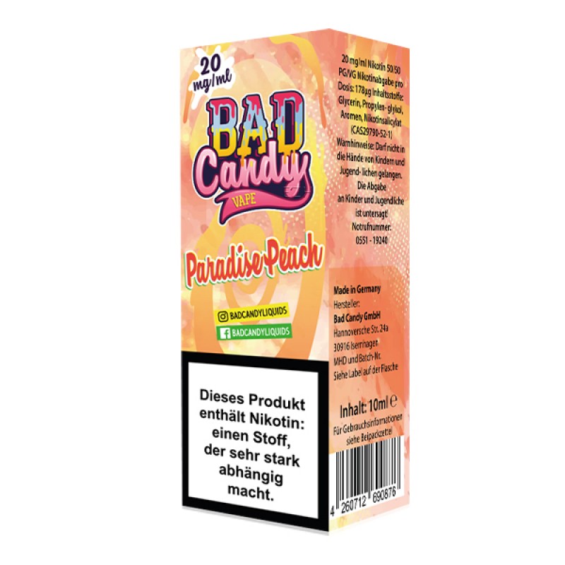 BAD CANDY Paradise Peach Nikotinsalz Liquid 10 ml BAD CANDY Paradise Peach Nikotinsalz Liquid 10 ml