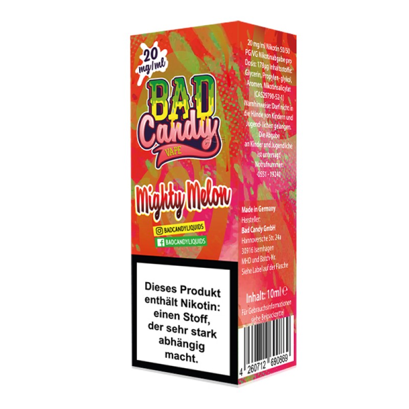 BAD CANDY Mighty Melon Nikotinsalz Liquid 10 ml BAD CANDY Mighty Melon Nikotinsalz Liquid 10 ml