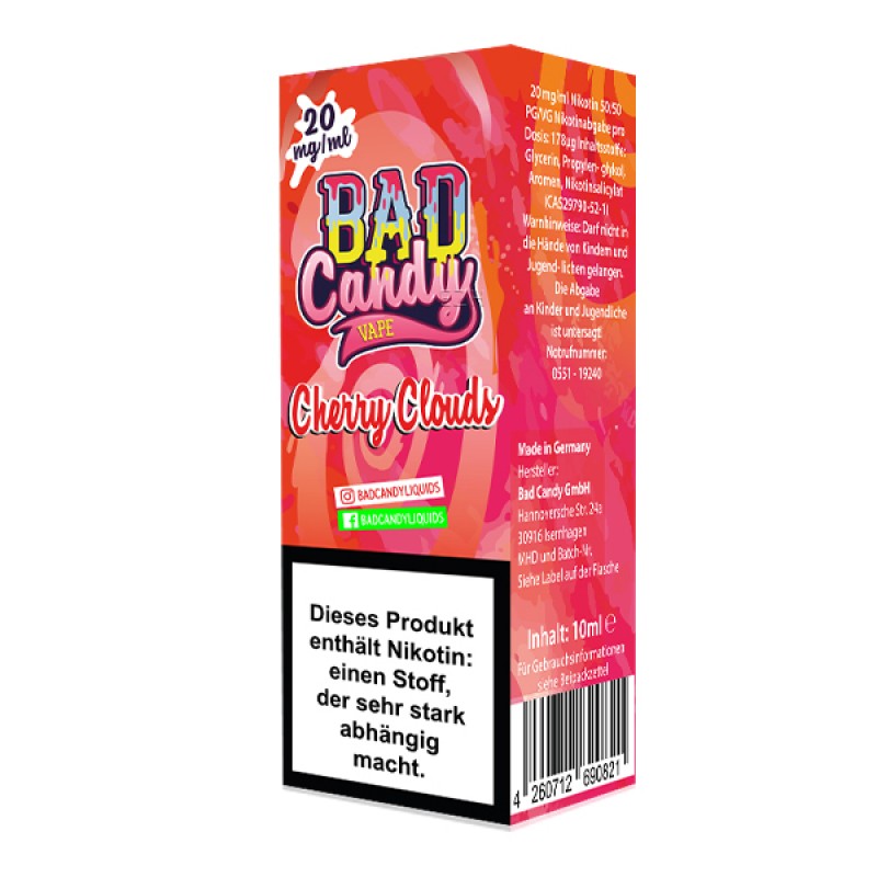 BAD CANDY Cherry Clouds Nikotinsalz Liquid 10 ml BAD CANDY Cherry Clouds Nikotinsalz Liquid 10 ml
