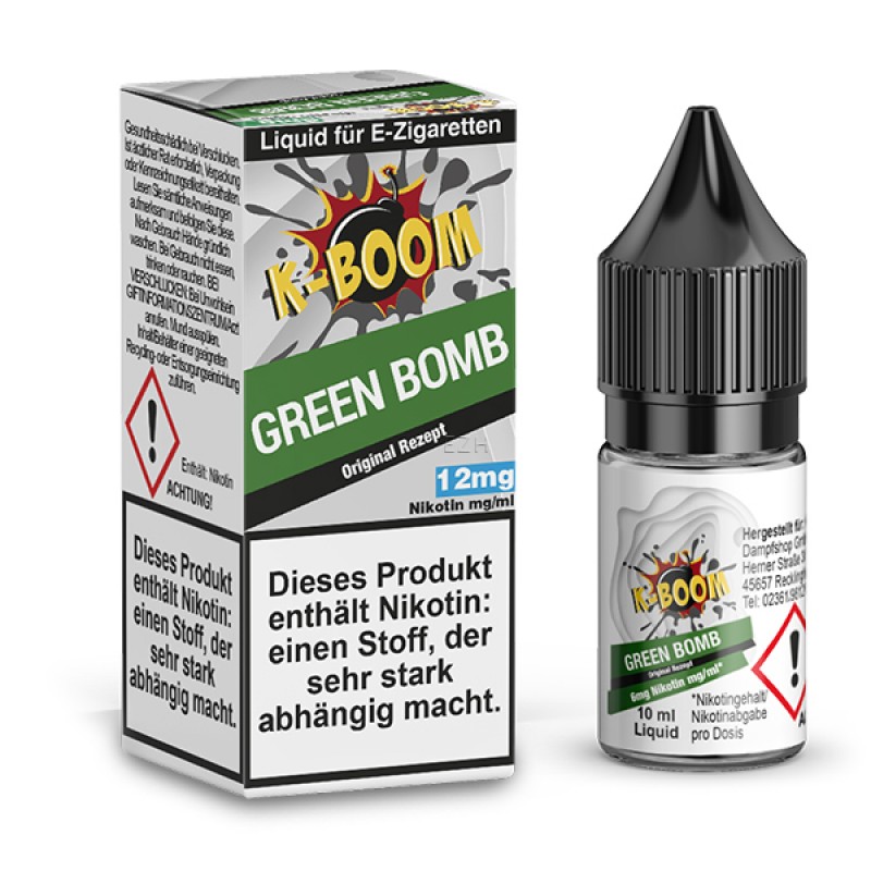 K-BOOM Green Bomb Original Rezept Liquid 10 ml K-BOOM Green Bomb Original Rezept Liquid 10 ml